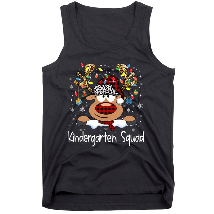 Kindergarten Teacher Squad Reindeer Funny Teacher Christmas Xmas Pajamas Tank Top