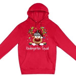 Kindergarten Teacher Squad Reindeer Funny Teacher Christmas Xmas Pajamas Premium Pullover Hoodie