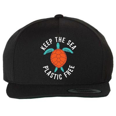 Keep The Sea Plastic Free Cute Sea Turtle Lover Meaningful Gift Wool Snapback Cap