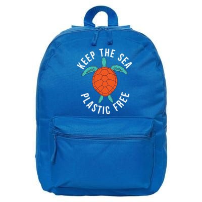 Keep The Sea Plastic Free Cute Sea Turtle Lover Meaningful Gift 16 in Basic Backpack