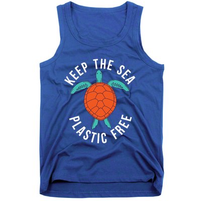 Keep The Sea Plastic Free Cute Sea Turtle Lover Meaningful Gift Tank Top