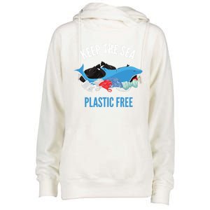 Keep The Sea Plastic Free Design Environt Dolphin Gift Womens Funnel Neck Pullover Hood