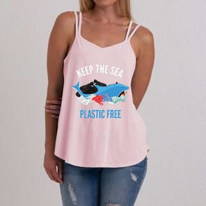 Keep The Sea Plastic Free Design Environt Dolphin Gift Women's Strappy Tank