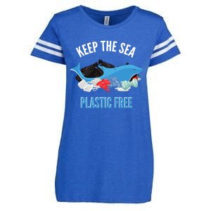 Keep The Sea Plastic Free Design Environt Dolphin Gift Enza Ladies Jersey Football T-Shirt