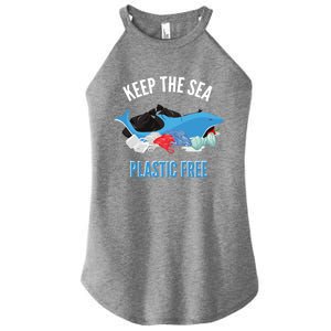 Keep The Sea Plastic Free Design Environt Dolphin Gift Women's Perfect Tri Rocker Tank