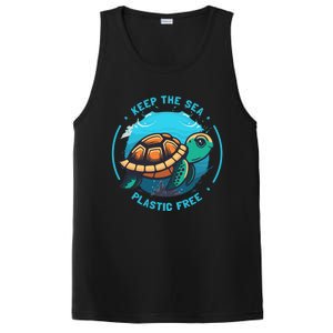 Keep The Sea Plastic Free Earth Day Save Sea Turtle Funny Gift PosiCharge Competitor Tank