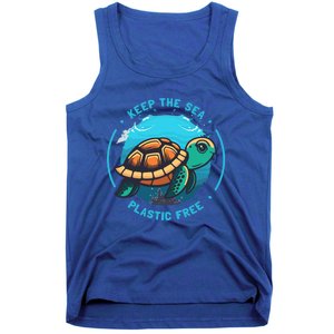 Keep The Sea Plastic Free Earth Day Save Sea Turtle Funny Gift Tank Top