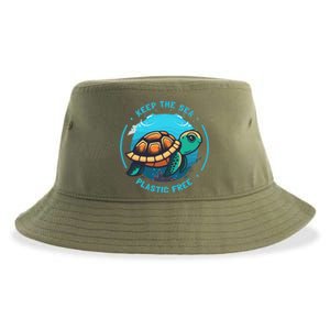 Keep The Sea Plastic Free Earth Day Save Sea Turtle Funny Gift Sustainable Bucket Hat