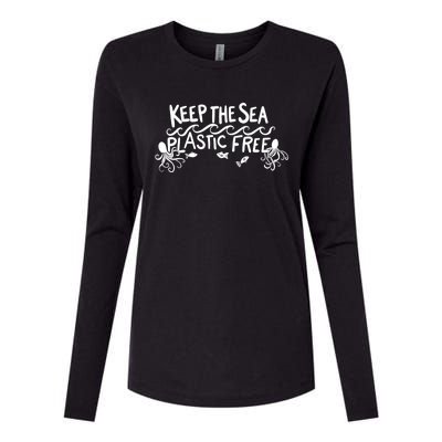 Keep The Sea Plastic Free Earth Day Reduce Reuse Recycle Gift Womens Cotton Relaxed Long Sleeve T-Shirt