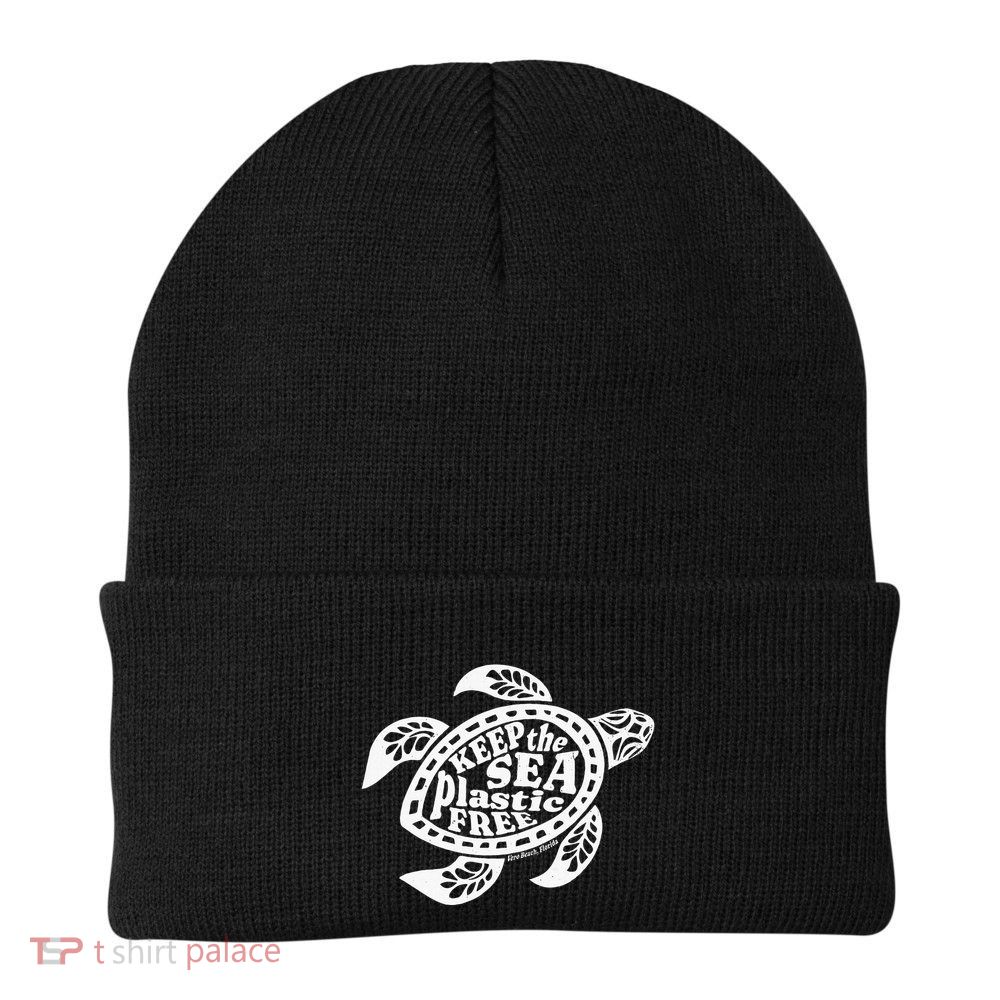 Keep The Sea Plastic Free Vero Beach Florida Beanie