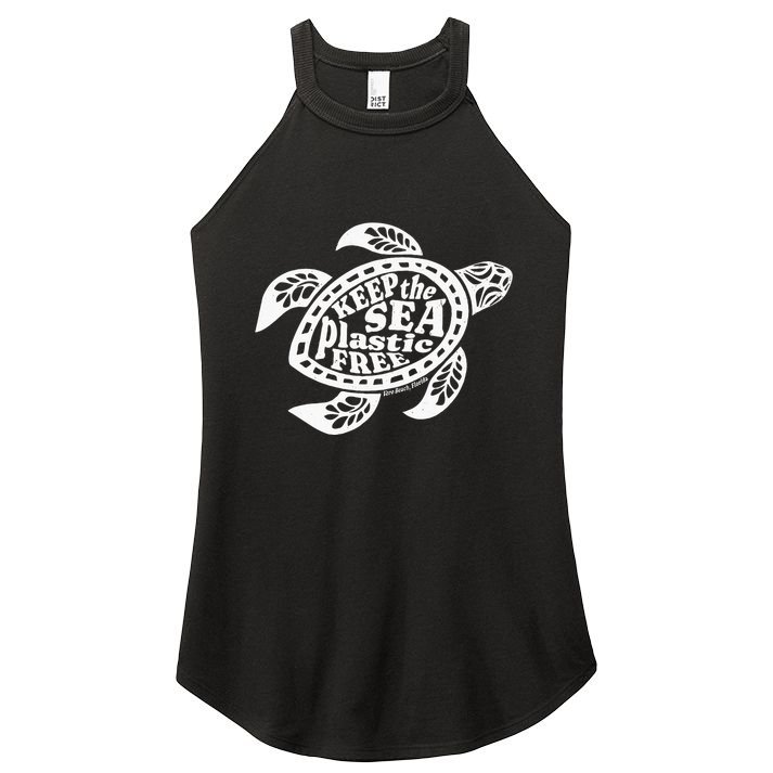 Keep The Sea Plastic Free Vero Beach Florida Women's Perfect Tri Rocker Tank