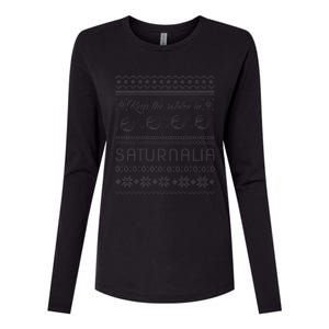 Keep The Saturn In Saturnalia Roman Ugly Christmas Womens Cotton Relaxed Long Sleeve T-Shirt