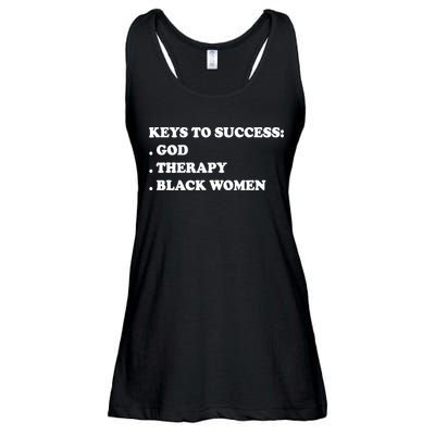 Keys To Success God Therapy Black Women Ladies Essential Flowy Tank