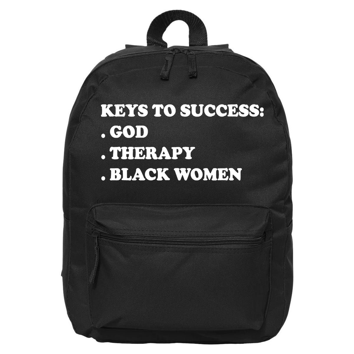 Keys To Success God Therapy Black Women 16 in Basic Backpack
