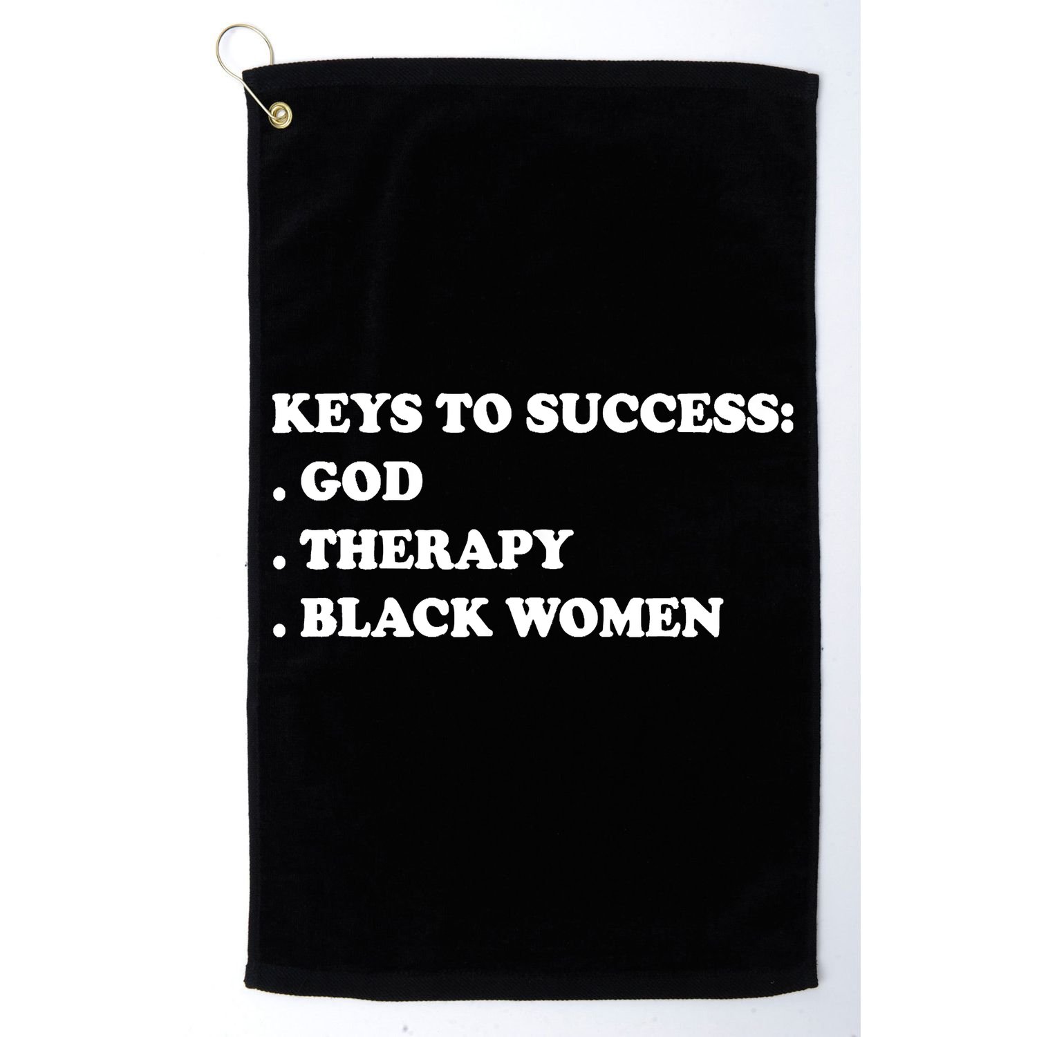 Keys To Success God Therapy Black Women Golf Towel