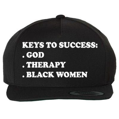 Keys To Success God Therapy Black Women Wool Snapback Cap