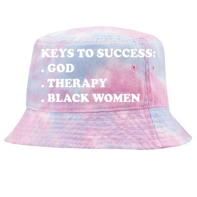 Keys To Success God Therapy Black Women Tie-Dyed Bucket Hat