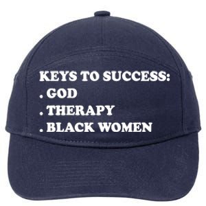 Keys To Success God Therapy Black Women 7-Panel Snapback Hat