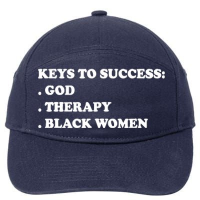 Keys To Success God Therapy Black Women 7-Panel Snapback Hat