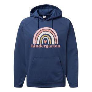 Kindergarten Teacher Student Cute Rainbow Back To School Cool Gift Performance Fleece Hoodie