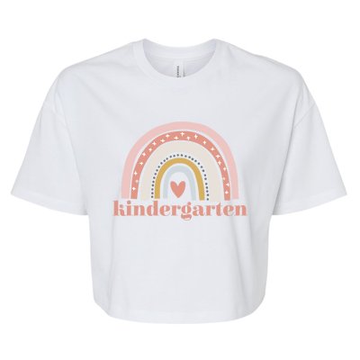 Kindergarten Teacher Student Cute Rainbow Back To School Cool Gift Bella+Canvas Jersey Crop Tee