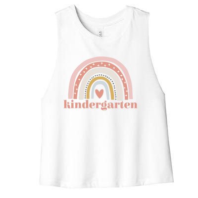 Kindergarten Teacher Student Cute Rainbow Back To School Cool Gift Women's Racerback Cropped Tank