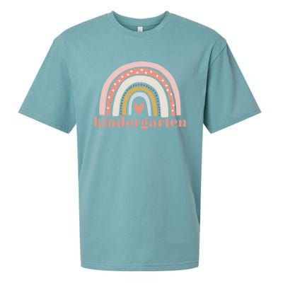 Kindergarten Teacher Student Cute Rainbow Back To School Gift Sueded Cloud Jersey T-Shirt