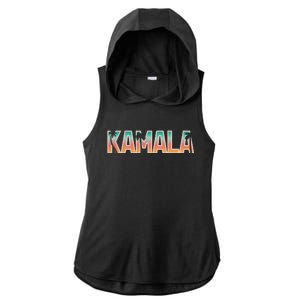 Kamala Tropical Sunset Vibes Design Ladies PosiCharge Tri-Blend Wicking Draft Hoodie Tank