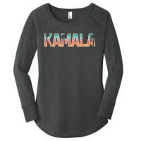 Kamala Tropical Sunset Vibes Design Women's Perfect Tri Tunic Long Sleeve Shirt