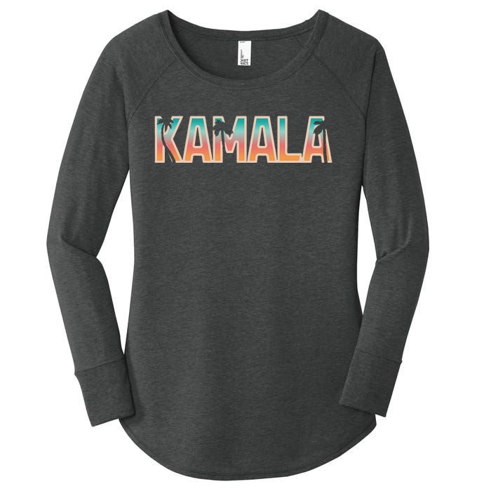 Kamala Tropical Sunset Vibes Design Women's Perfect Tri Tunic Long Sleeve Shirt