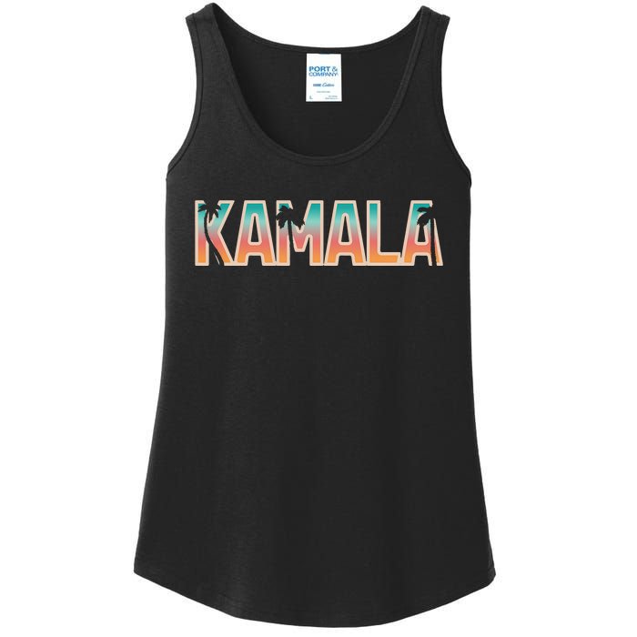 Kamala Tropical Sunset Vibes Design Ladies Essential Tank