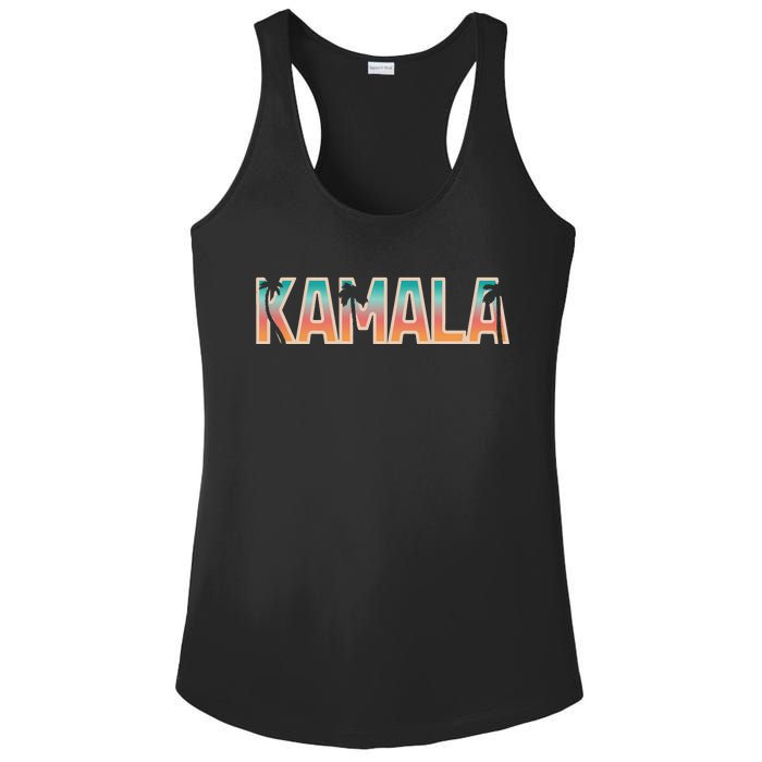 Kamala Tropical Sunset Vibes Design Ladies PosiCharge Competitor Racerback Tank