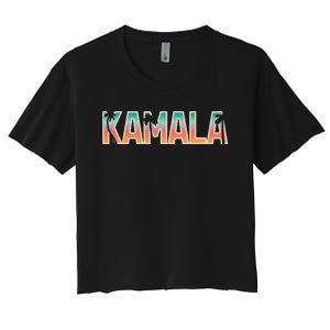 Kamala Tropical Sunset Vibes Design Women's Crop Top Tee