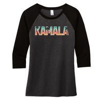 Kamala Tropical Sunset Vibes Design Women's Tri-Blend 3/4-Sleeve Raglan Shirt