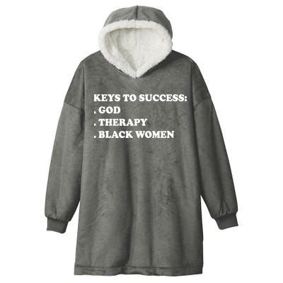 Keys To Success God Therapy Black Women Funny Hooded Wearable Blanket