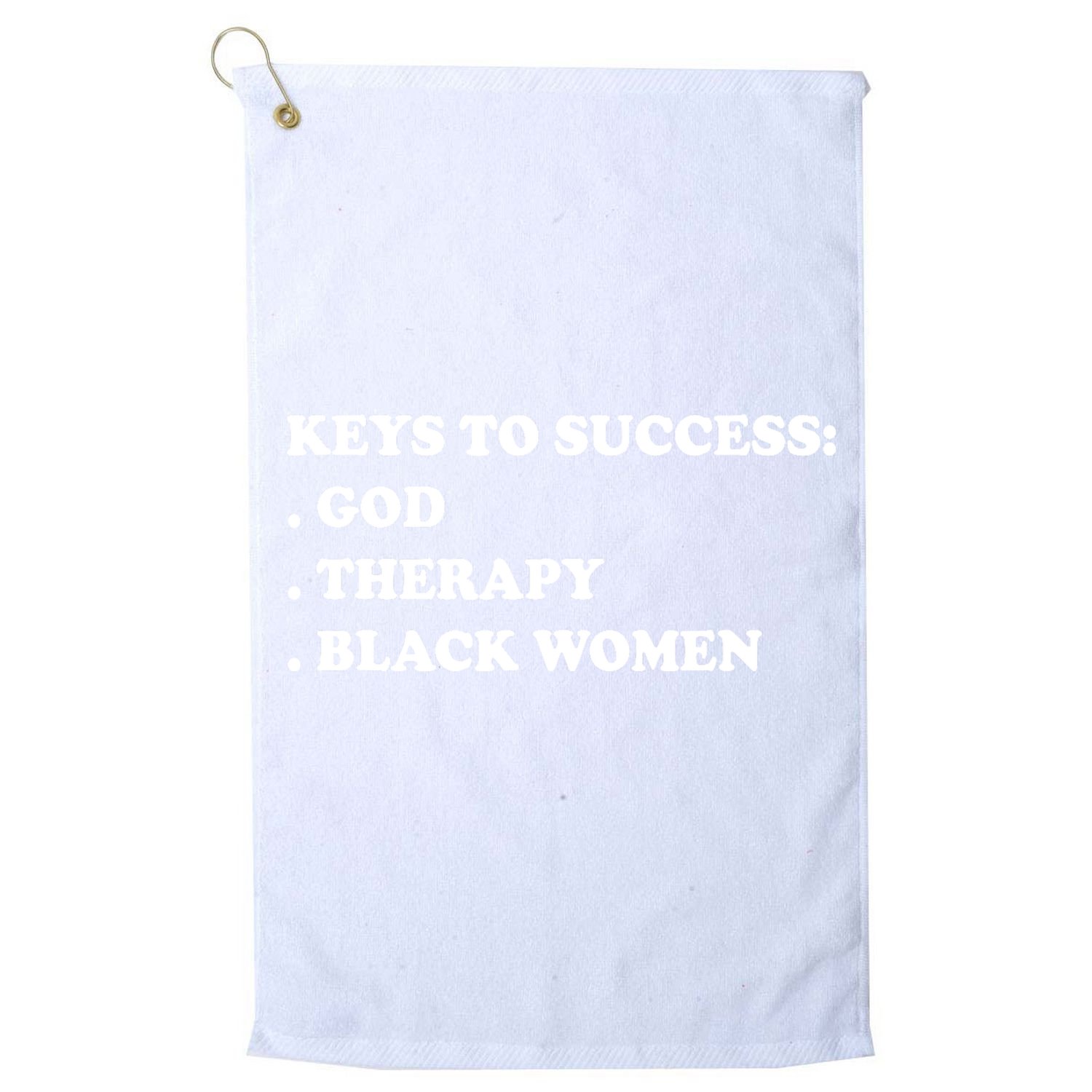 Keys To Success God Therapy Black Women Funny Golf Towel