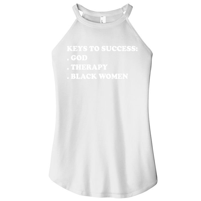 Keys To Success God Therapy Black Women Funny Women's Perfect Tri Rocker Tank