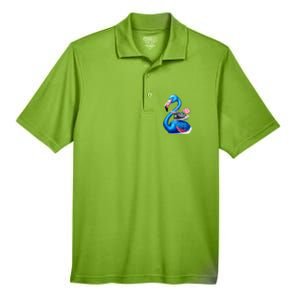 Kamala The Stylish Flamingo Takes Flight Men's Origin Performance Pique Polo