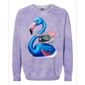 Kamala The Stylish Flamingo Takes Flight Colorblast Crewneck Sweatshirt