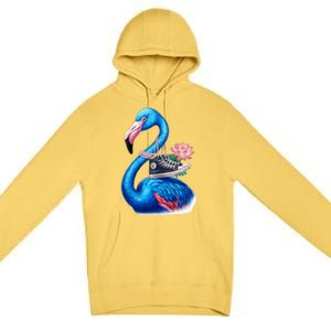 Kamala The Stylish Flamingo Takes Flight Premium Pullover Hoodie