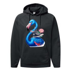 Kamala The Stylish Flamingo Takes Flight Performance Fleece Hoodie