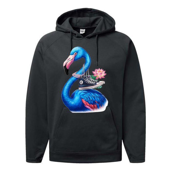 Kamala The Stylish Flamingo Takes Flight Performance Fleece Hoodie