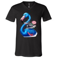 Kamala The Stylish Flamingo Takes Flight V-Neck T-Shirt