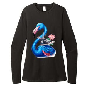 Kamala The Stylish Flamingo Takes Flight Womens CVC Long Sleeve Shirt