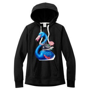 Kamala The Stylish Flamingo Takes Flight Women's Fleece Hoodie