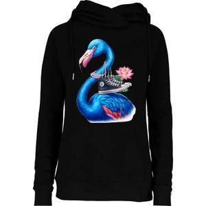 Kamala The Stylish Flamingo Takes Flight Womens Funnel Neck Pullover Hood