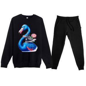 Kamala The Stylish Flamingo Takes Flight Premium Crewneck Sweatsuit Set