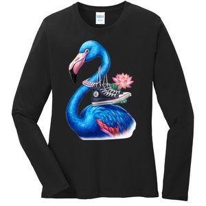 Kamala The Stylish Flamingo Takes Flight Ladies Long Sleeve Shirt