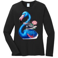 Kamala The Stylish Flamingo Takes Flight Ladies Long Sleeve Shirt