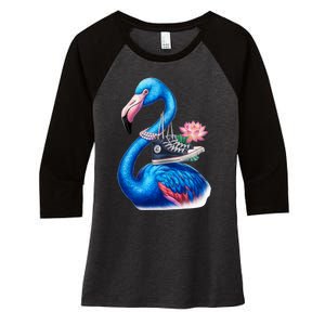 Kamala The Stylish Flamingo Takes Flight Women's Tri-Blend 3/4-Sleeve Raglan Shirt